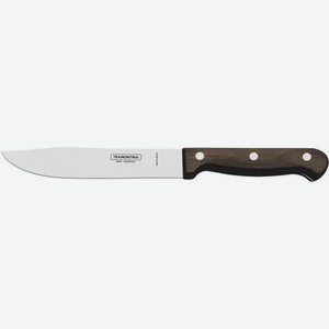 Нож кухонный TRAMONTINA Polywood, для мяса, 150мм, заточка прямая, стальной, серебристый [21126/196]