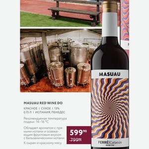 Вино Masuau Masuau Red Wine Do Красное Сухое 13% 0.75 Л Испания, Пенедес