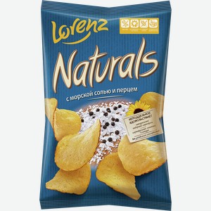 Чипсы картофельные НАТУРАЛС с морской солью и перцем, 0.1кг
