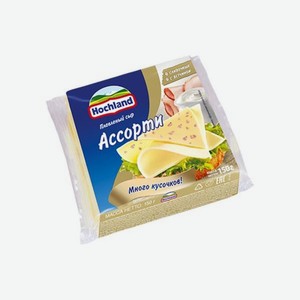 Сыр <Хохланд> ассорти ломтики плавлен ж 45% 150г Россия