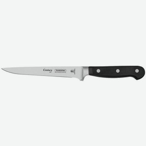 Нож TRAMONTINA Century 24023/106, филейный, для мяса, 152мм, заточка прямая, стальной, черный