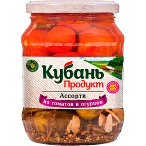 Ассорти из томатов и огурцов Кубань Продукт 680 г