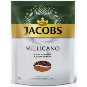 Кофе JACOBS Crema растворимый бархатистая пенка; Millicano с добавлением молотого; Monarch растворимый, 70-75 г