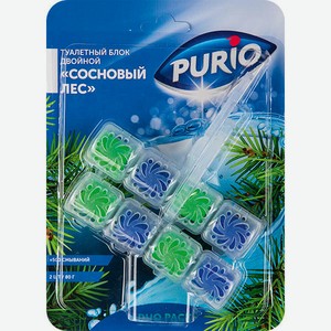 Туалетный блок двойной Purio, Сосновый лес, 2 шт. × 40 г