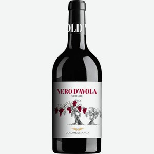 Вино Colomba Bianca Nero d Avola Sicilia DOC красное полусухое, алк. 14,5%, 0,75 л, Италия