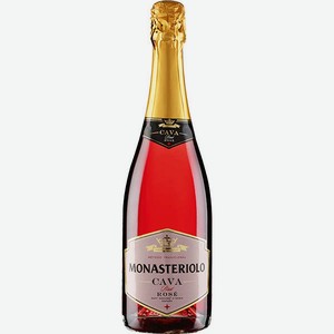 Вино игристое Cava Monasteriolo Rosé розовое брют, алк. 11,5%, 0,75 л