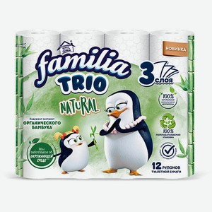 Туалетная бумага Familia Trio, 3 слоя, 12 шт./уп.