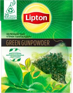 Чай зеленый Lipton Green Gunpowder 20пир 36г