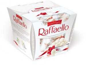 Конфеты Raffaello с цельным миндальным орехом в кокосовой обсыпке 150г