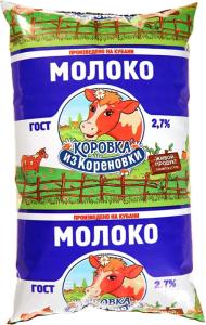 Молоко Коровка из Кореновки пастеризованное 2.5% 900мл