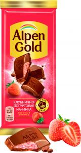 Шоколад Alpen Gold Молочный Клубника с йогуртом 90г