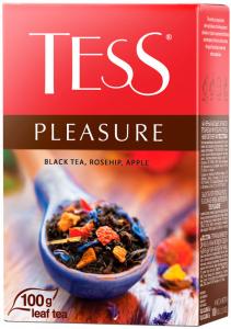 Чай черный Tess Pleasure с шиповником и яблоком 100г