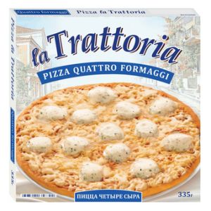 Пицца LA TRATTORIA 4 сыра; с моцареллой; пепперони, 335 г