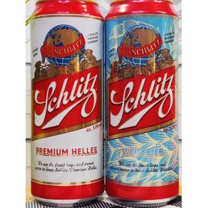 Пиво SCHLITZ Premium Helles светлое; Weizen пшеничное светлое нефильтрованное 5-5,2%, 0,43 л (Россия)