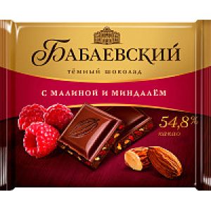 Шоколад Бабаевский темный с малиной и миндалем 70 г