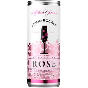 Вино игристое Примо Бокале розовое полусладкое ж/б 0,25 л